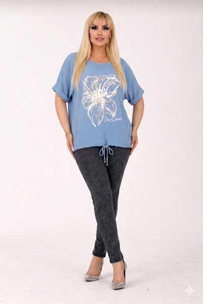 МАКСИ ЧЕРНИ ДЪНКИ СЛИМ+БЛУЗКА С ВРЪЗКИ