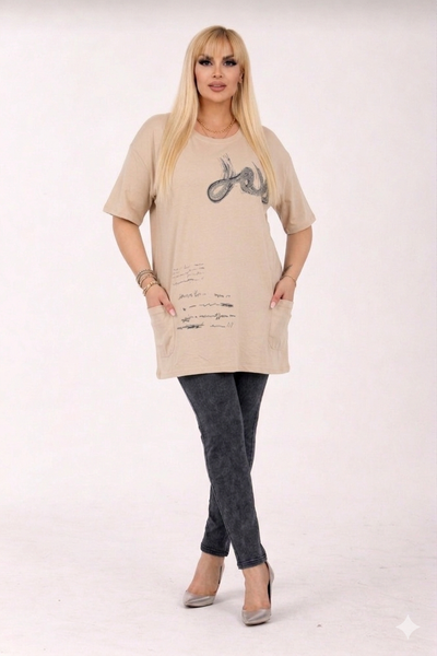 МАКСИ ПАНТАЛОН СЛИМ В ЧЕРНО +ТУНИЧКА С ДЖОБЧЕТА