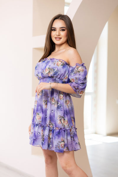 Роклички шифон с ластик