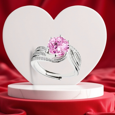 Луксозен пръстен с розов цирконий