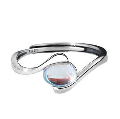 Нежен пръстен инструктиран с лунен камък