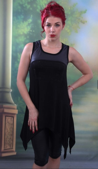 Потник-Туника с кожа и дантела