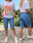 КОМПЛЕКТ ДЪНКИ 3/4 ДО 5ХЛ +БЛУЗКА LOVE