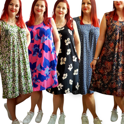 МАКСИ  роклички с джобче,без ръкав