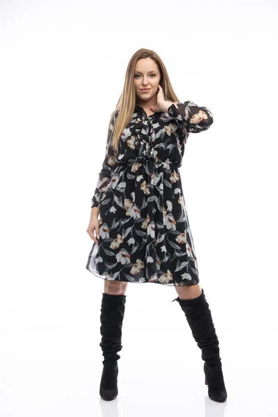 Елегантна рокля шифон флорал