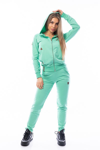 Спортен комплект в светло зелено/мента/